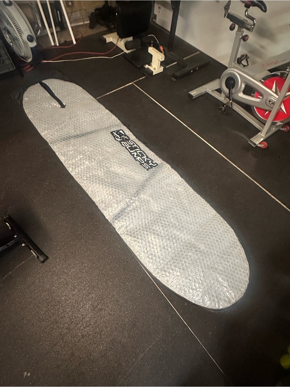 Clear and Black Padded Travel Airline Longboard Surfboard Bag